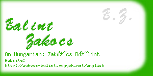 balint zakocs business card